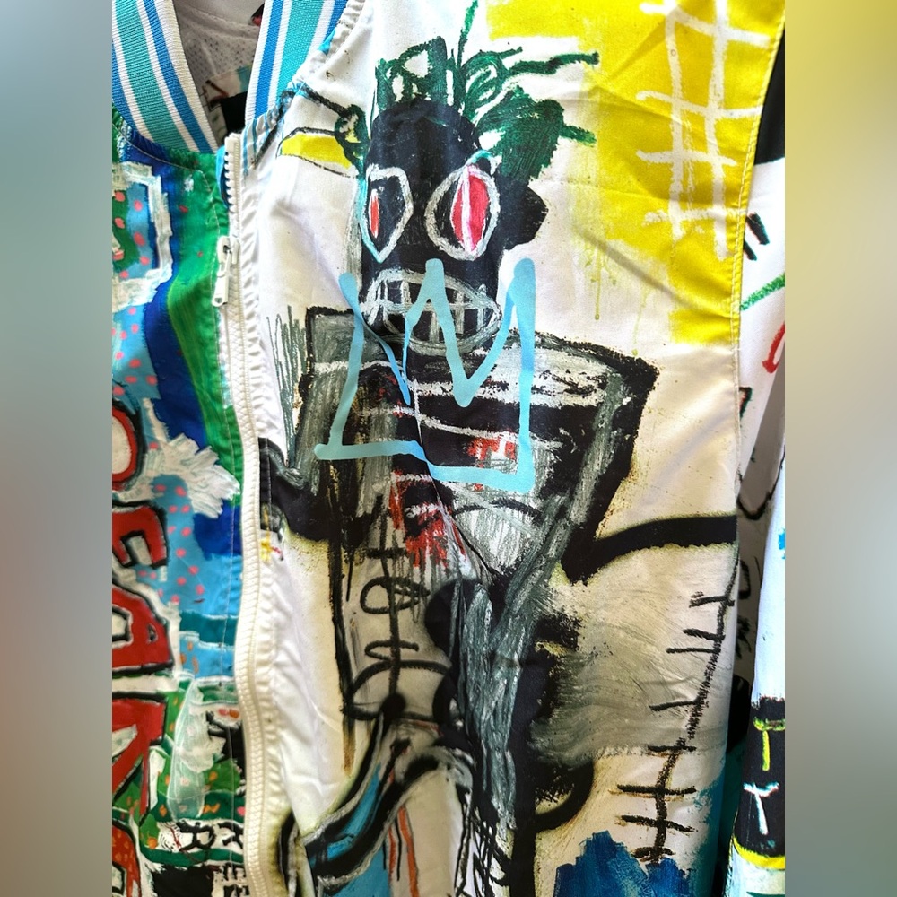 Members Only Basquiat artist easy to wear spring jacket size L art to wear - Picture 3 of 5